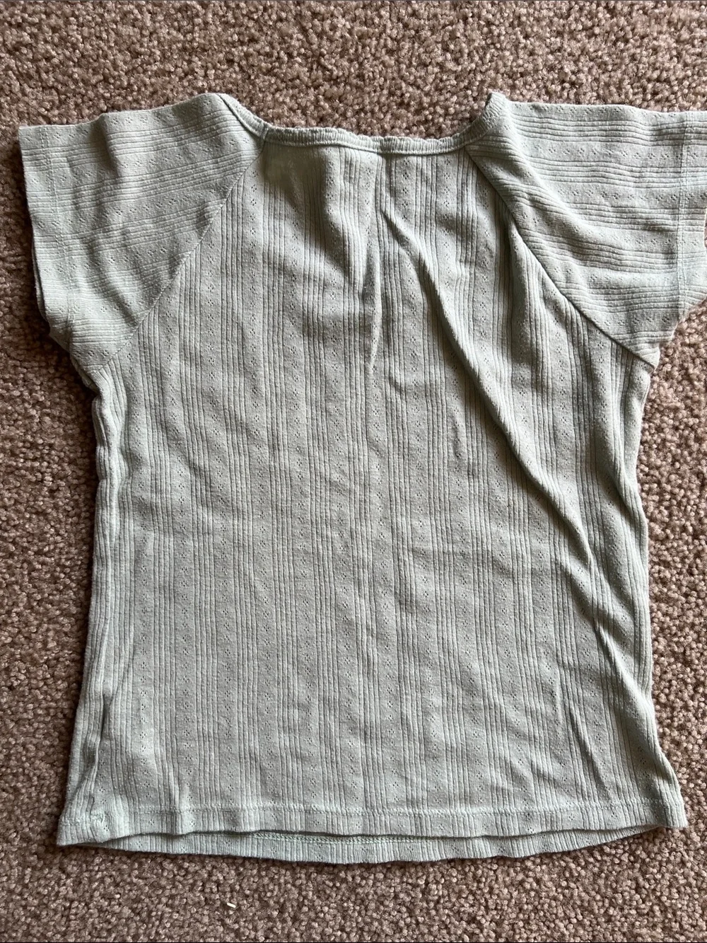 Old Navy Light Green Ribbed Short Sleeve Top